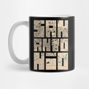 San Antonio City Map of Texas, USA - Vintage Mug